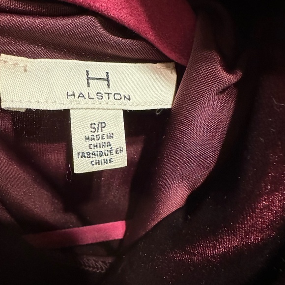 H by Halston velvet high cowl neck sleeveless top in burgundy - Picture 3 of 6
